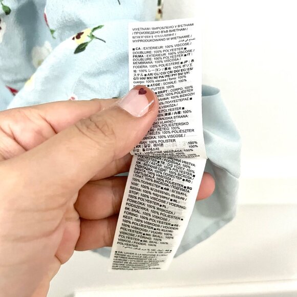 GAP X DOEN Floral Dress Girls Blue Red Short Sleeve Peter Pan Collar Size 3 - Picture 5 of 6